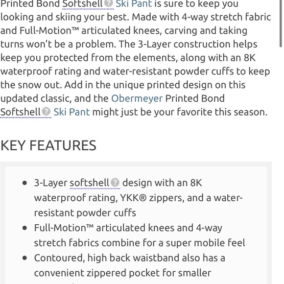 Obermeyer Printed Black/White Bond Ski Pant- Women's. Like new - Picture 6 of 8